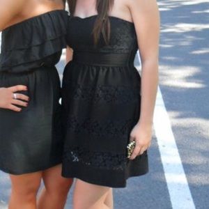 American Rag Black Lace Stripe Dress Small